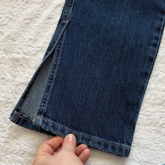 Zara Brand New Women's Dark Blue Jeans with split Hem at bottom - Picture 3 of 9